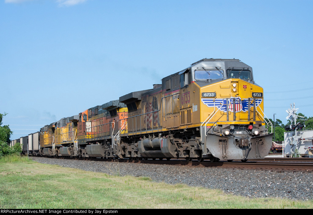 A westbound rock train gets on the move